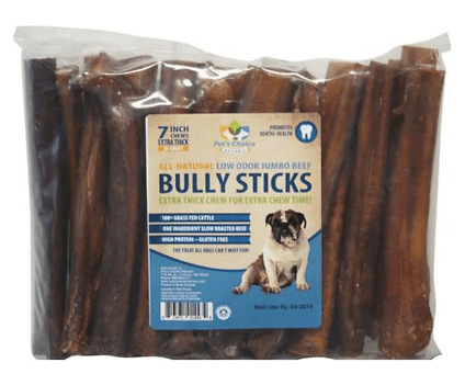 Pet's Choice Pharmaceuticals Odorless Jumbo Bully Sticks 7 Dog Treats