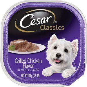 Cesar Classics Pate Grilled Chicken Dog Food Trays, 3.5-oz, case of 24