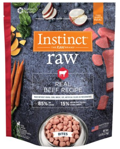 Instinct Frozen Raw Bites Grain-Free Real Beef Recipe